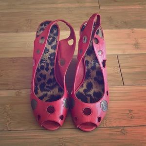 Sam Edelman Olivia Peep Toe Slingback Wedge